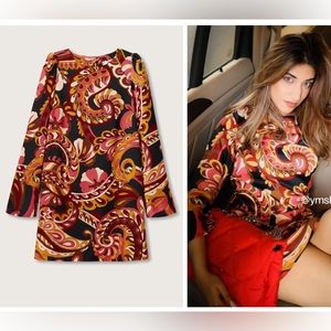Last 🔥 MANGO retro print mini dress blogger favorite zara competitor brand